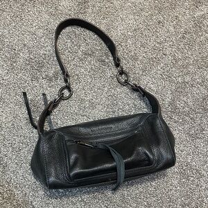 Aimee Kestenberg Bleecker Black Shimmer Leather Shoulder Bag
